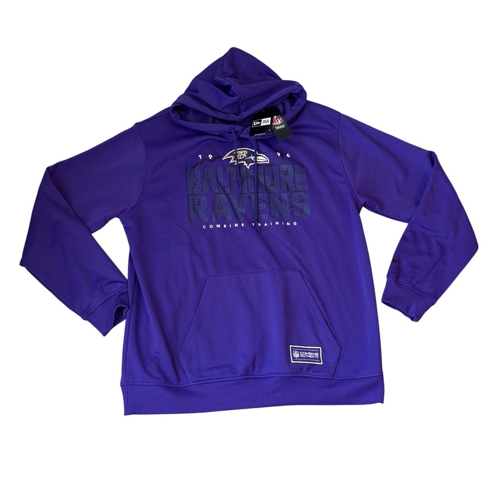 New Era Baltimore Ravens Hoodie Men Purple NFL Combine Training NWT SIZE XL